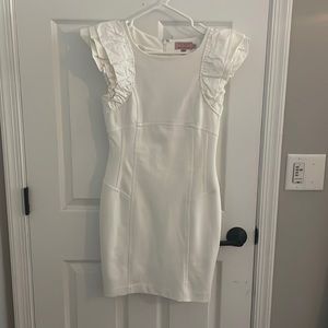Ted Baker white shoulder detailed silk lined size 2 dress